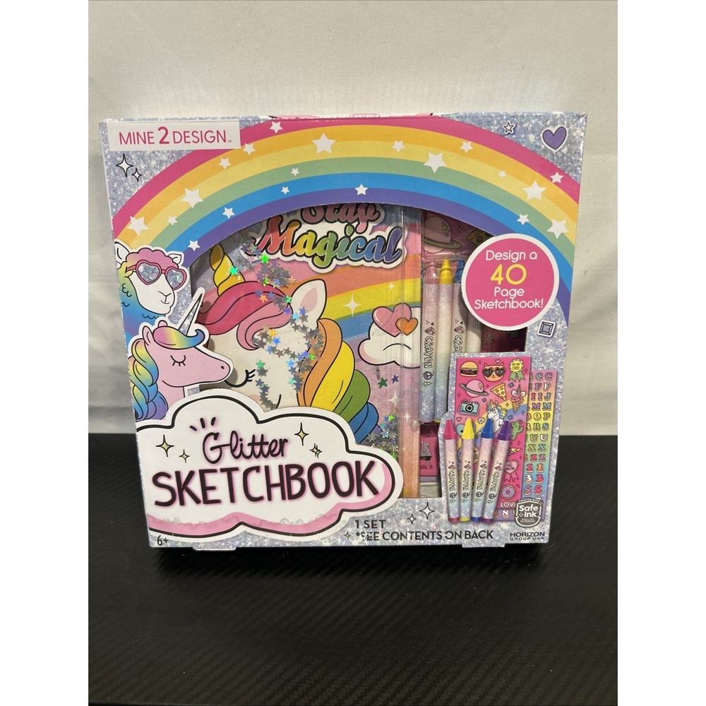 Kids Glitter Sketchbook Design 40 Pages